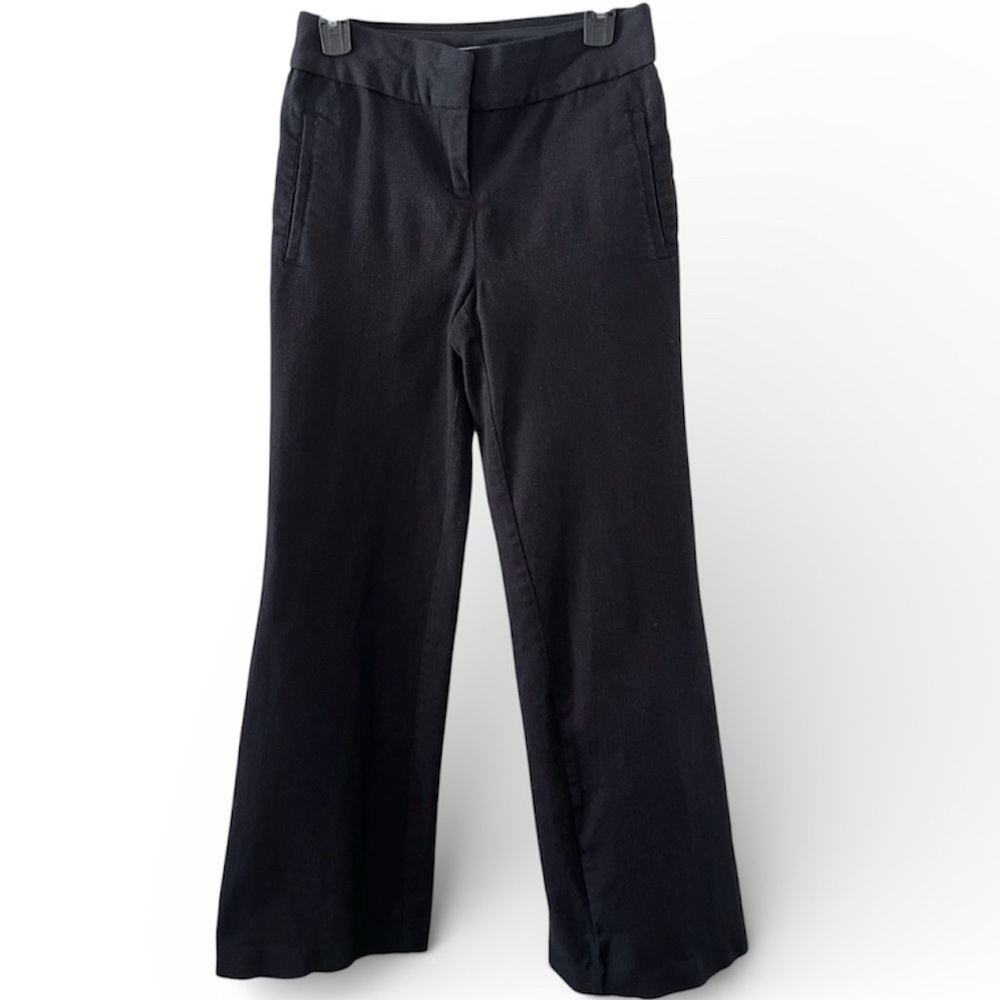 DKNY Casual Cotton Twill Wide Leg Pants Black - 2
